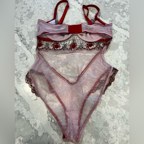 Victoria Secret NWT mesh floral bodysuit - Picture 3 of 3